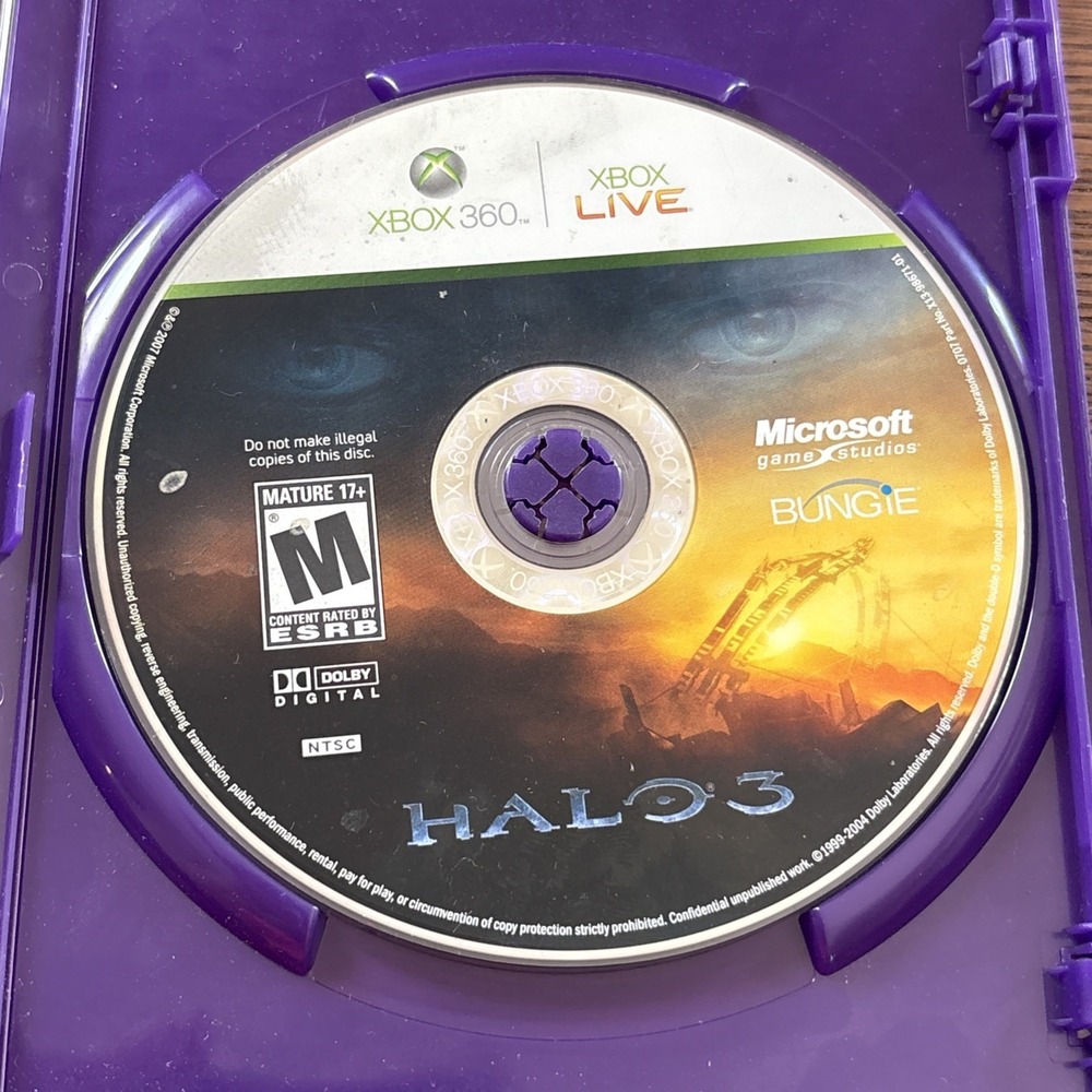 Halo 3 (Microsoft Xbox 360, 2007) Halo III Video Game Tested Disc Generic Case
